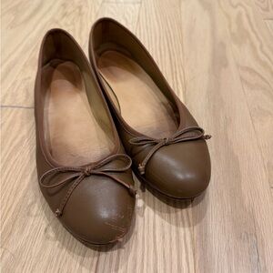 Quince Chocolate Leather ballet flats